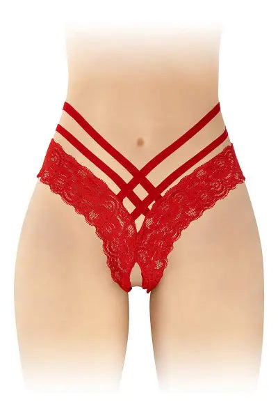 Tanga ouvert Anne - rouge Fashion Secret