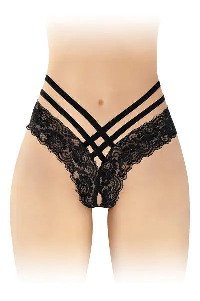 Tanga ouvert Anne - noir Fashion Secret