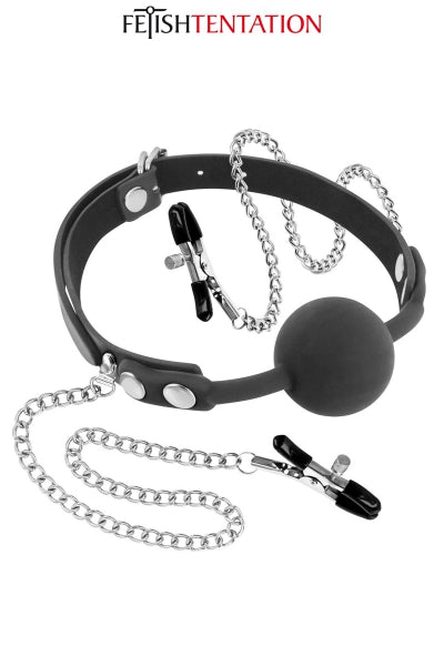 Baillon pinces à tétons - Fetish Tentation Fetish Tentation