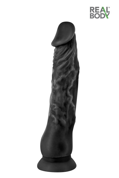 Gode réaliste 21 cm noir  - Real Justin Real Body