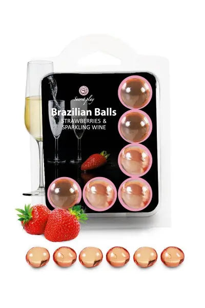 6 Brazilian Balls - fraise & champagne Secret Play