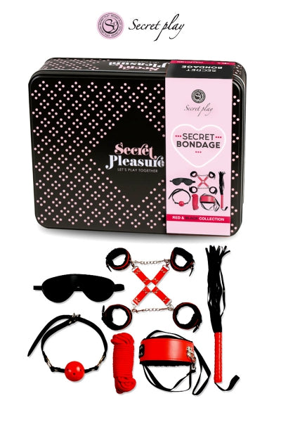 Kit BDSM 8 pièces - Rouge & Noir Secret Play