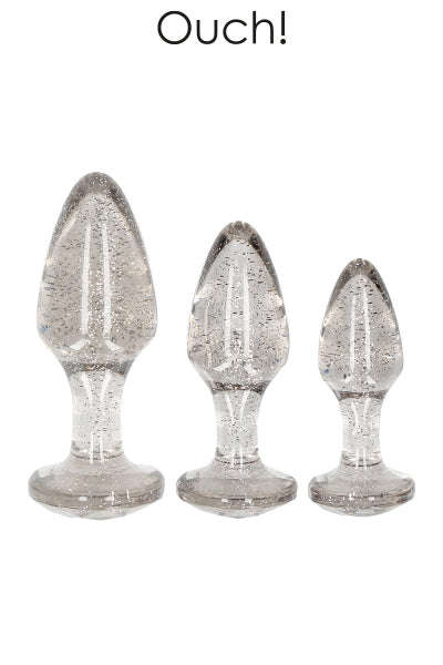 Set 3 plugs pailletés argentés en acrylique - Ouch! Ouch!