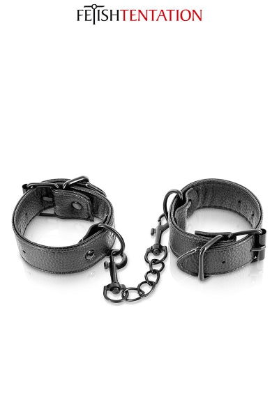 Menottes simili cuir ajustables - Fetish Tentation Fetish Tentation