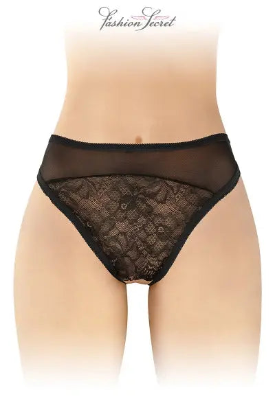 Tanga noir ouvert Ava - Fashion Secret Fashion Secret