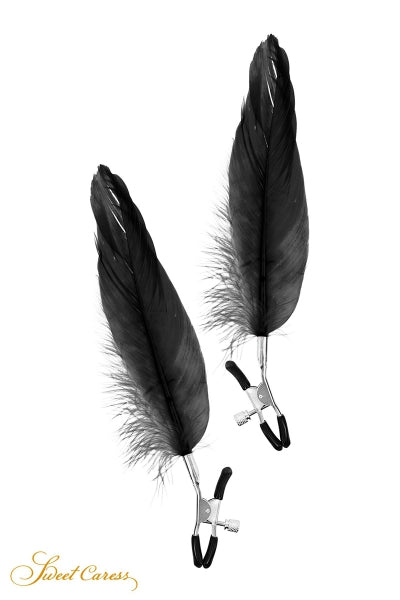 Pinces à seins plume noire - Sweet Caress Sweet Caress