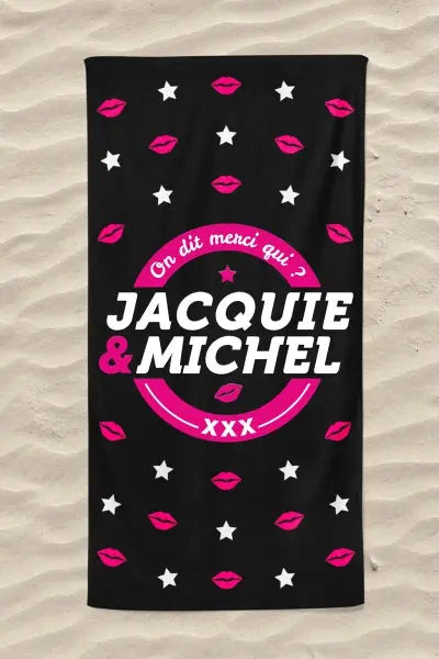 Serviette de plage Jacquie et Michel Bisous Jacquie & Michel