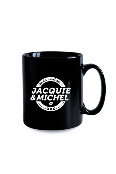 Mug noir J&M - logo rond Jacquie & Michel