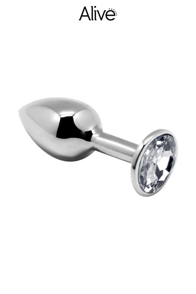 Plug métal bijou transparent L - Alive Alive