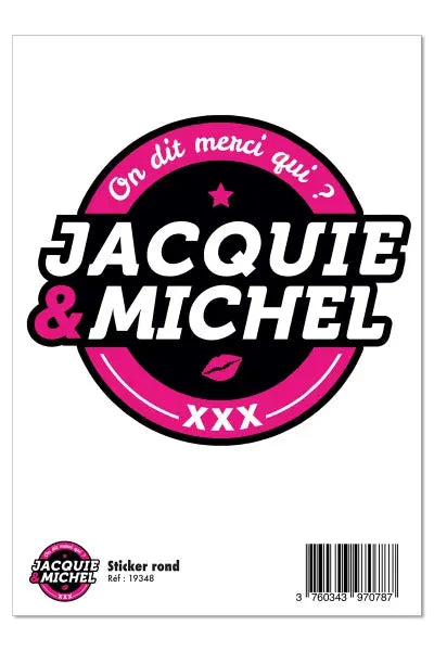 Grand sticker J&M rond noir Jacquie & Michel