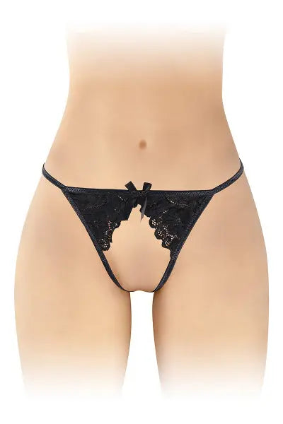 String ficelle ouvert Sandra noir - Fashion Secret Fashion Secret