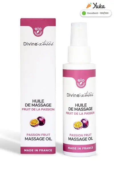 Huile de massage gourmande BIO Fruit de la passion Divinextases