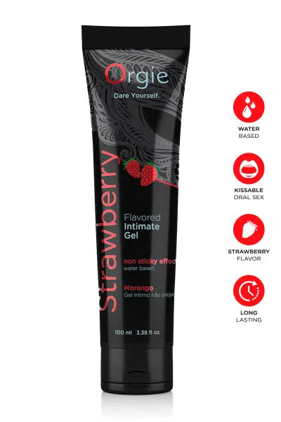 Lubrifiant eau Lube Tube fraise 100ml Orgie