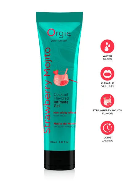 Gel intime Lube Tube Cocktail Fraise Mojito 100ml Orgie
