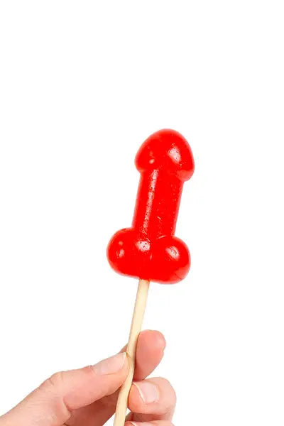 Sucette pénis à la cerise avec effet chauffant épicé Secret Play