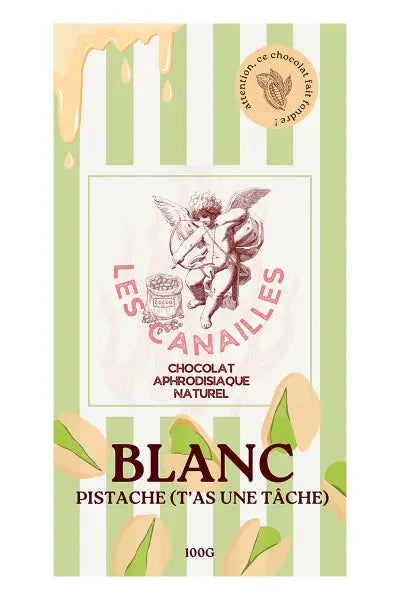 Chocolat blanc pistache - Tablette 100g - Les canailles Les canailles