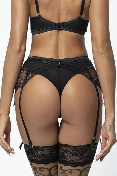 String tulle et dentelle noir V-10718 - Axami Axami