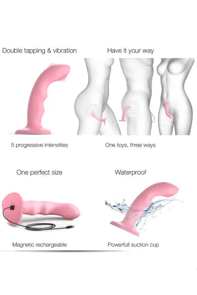 Vibro Tapping dildo wave rose - Strap on Me Strap-on-Me