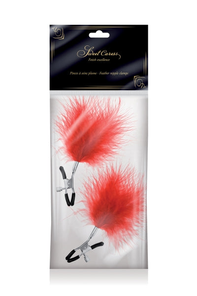 Pinces à seins plumeau rouge - Sweet Caress Sweet Caress