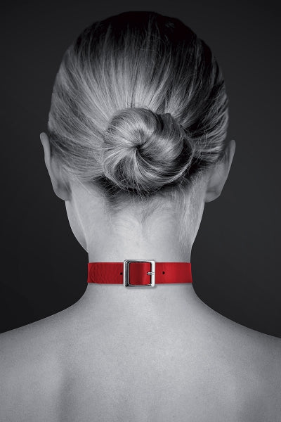 Collier Fetish rouge avec anneau - Bijoux Pour Toi Bijoux pour toi