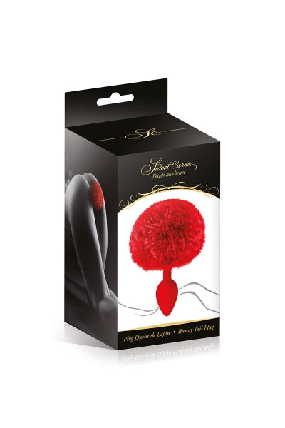 Plug queue de lapin - rouge Sweet Caress