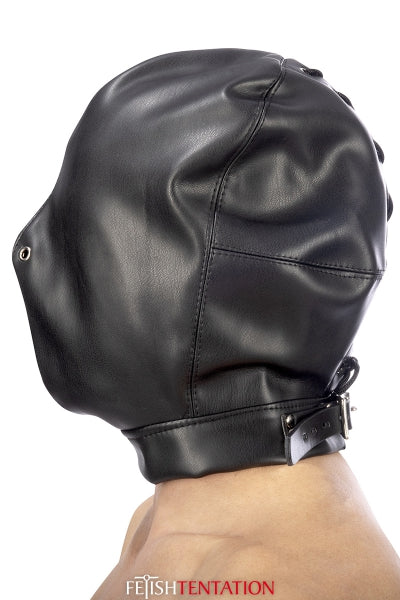 Cagoule BDSM fermée simili cuir - Fetish Tentation Fetish Tentation