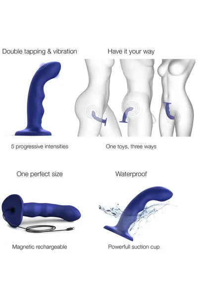 Vibro Tapping dildo wave bleu - Strap on Me Strap-on-Me