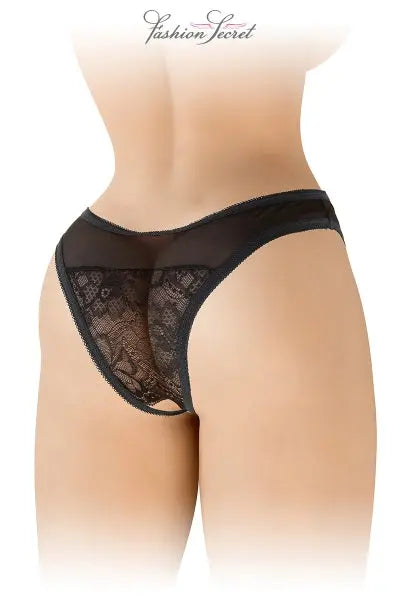 Tanga noir ouvert Ava - Fashion Secret Fashion Secret