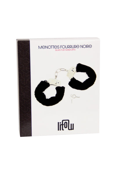 Menottes fourrure noire - Litolu Litolu
