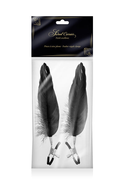 Pinces à seins plume noire - Sweet Caress Sweet Caress