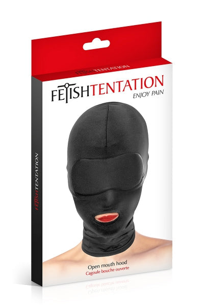 Cagoule BDSM bouche ouverte - Fetish Tentation Fetish Tentation