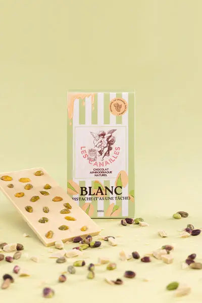 Chocolat blanc pistache - Tablette 100g - Les canailles Les canailles