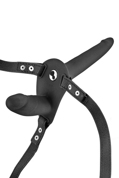 Double gode ceinture noir vibrant - Fetish Tentation Fetish Tentation