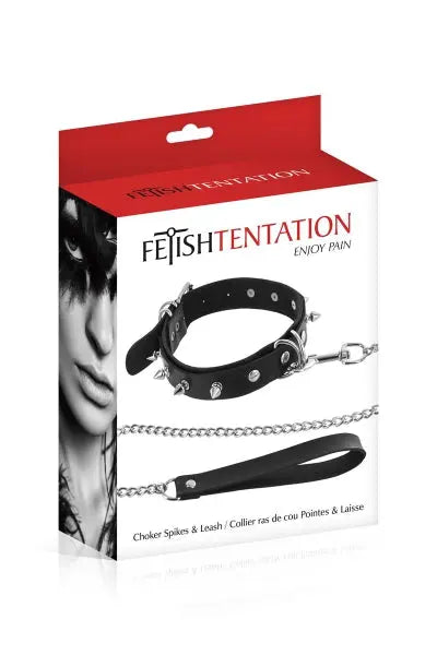 Collier à pointes & laisse - Fetish Tentation Fetish Tentation