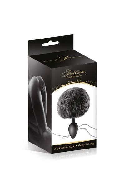 Plug queue de lapin - noir Sweet Caress