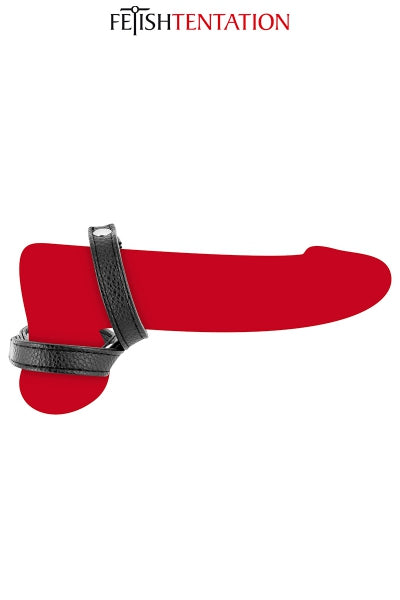 Double cockring simili cuir - Fetish Tentation Fetish Tentation