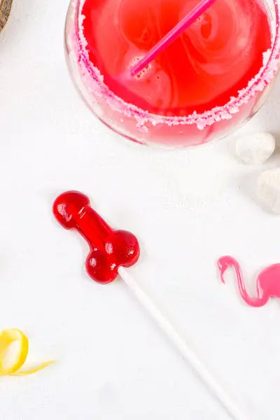 Sucette pénis daiquiri fraise avec alcool Secret Play