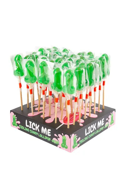 Présentoir de 40 sucettes pénis à la menthe avec effet rafraichissant Secret Play