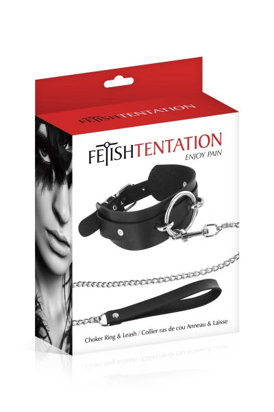 Collier avec anneau & laisse - Fetish Tentation Fetish Tentation
