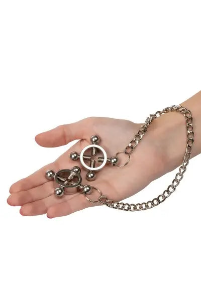 Pinces à tétons 4 points & chaine - Calexotics Calexotics