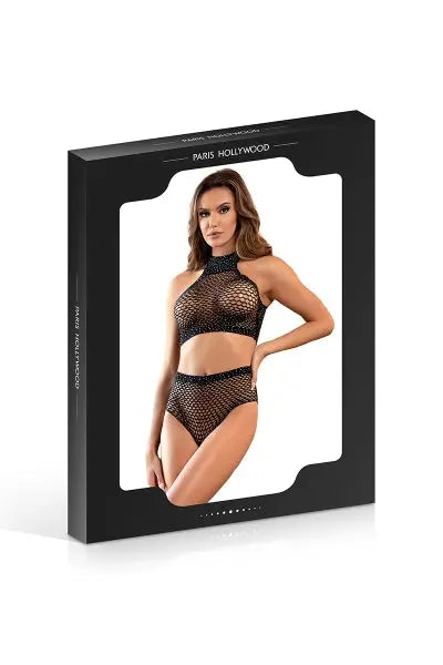 Ensemble 2 pièces résille et strass - Paris Hollywood Paris Hollywood