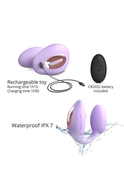 Double stimulateur Wonderlover mauve - Love to Love Love to Love