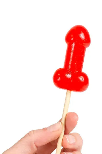 Présentoir de 40 sucettes pénis à la cerise avec effet chauffant épicé Secret Play
