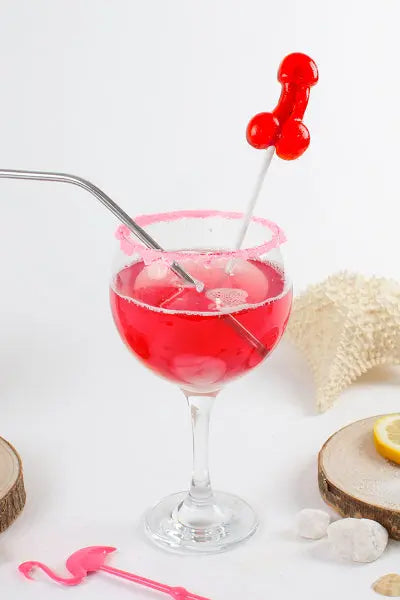Sucette pénis daiquiri fraise avec alcool Secret Play
