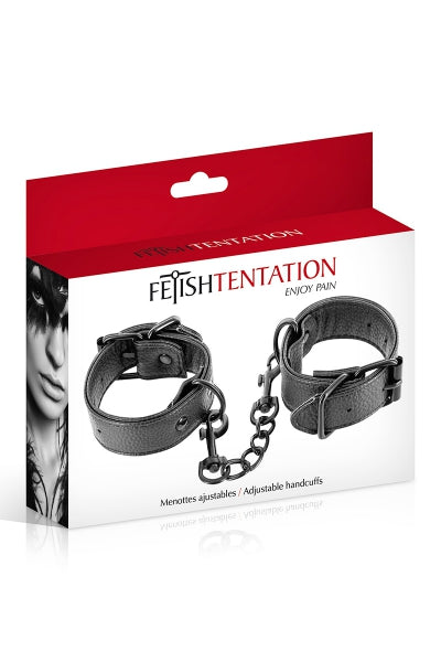 Menottes simili cuir ajustables - Fetish Tentation Fetish Tentation