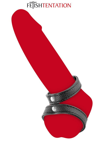 Double cockring simili cuir - Fetish Tentation Fetish Tentation