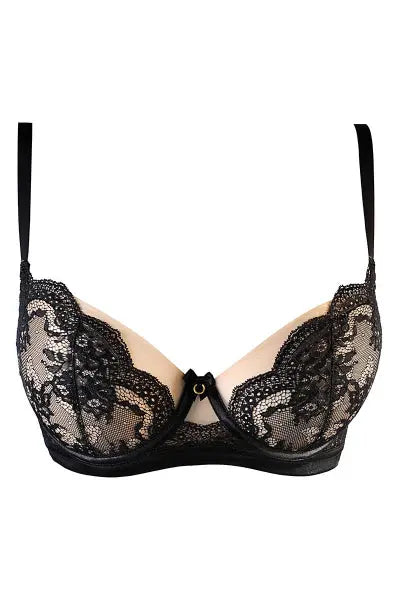 Soutien-gorge tulle et dentelle noir V-10711 - Axami Axami