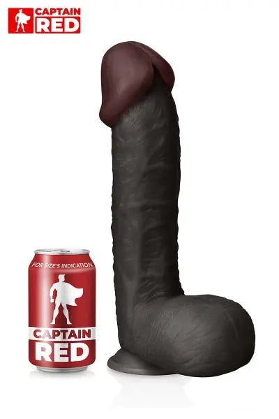 Gode XXL The Super Black 29 x 6,5 cm Captain red