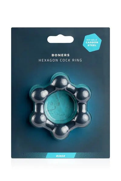 Cockring Hexagonal avec billes en acier - Boners Boners