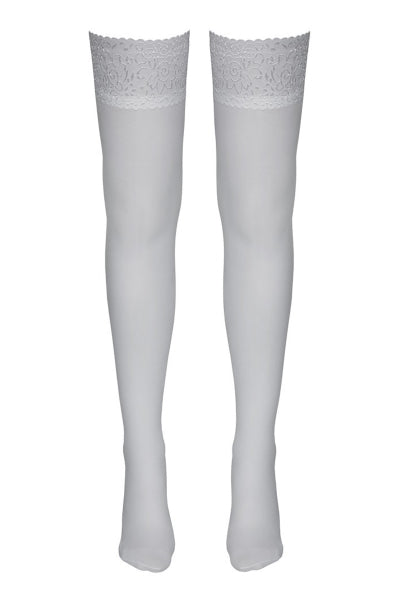 Bas autofixants blanc - Cotelli Legwear